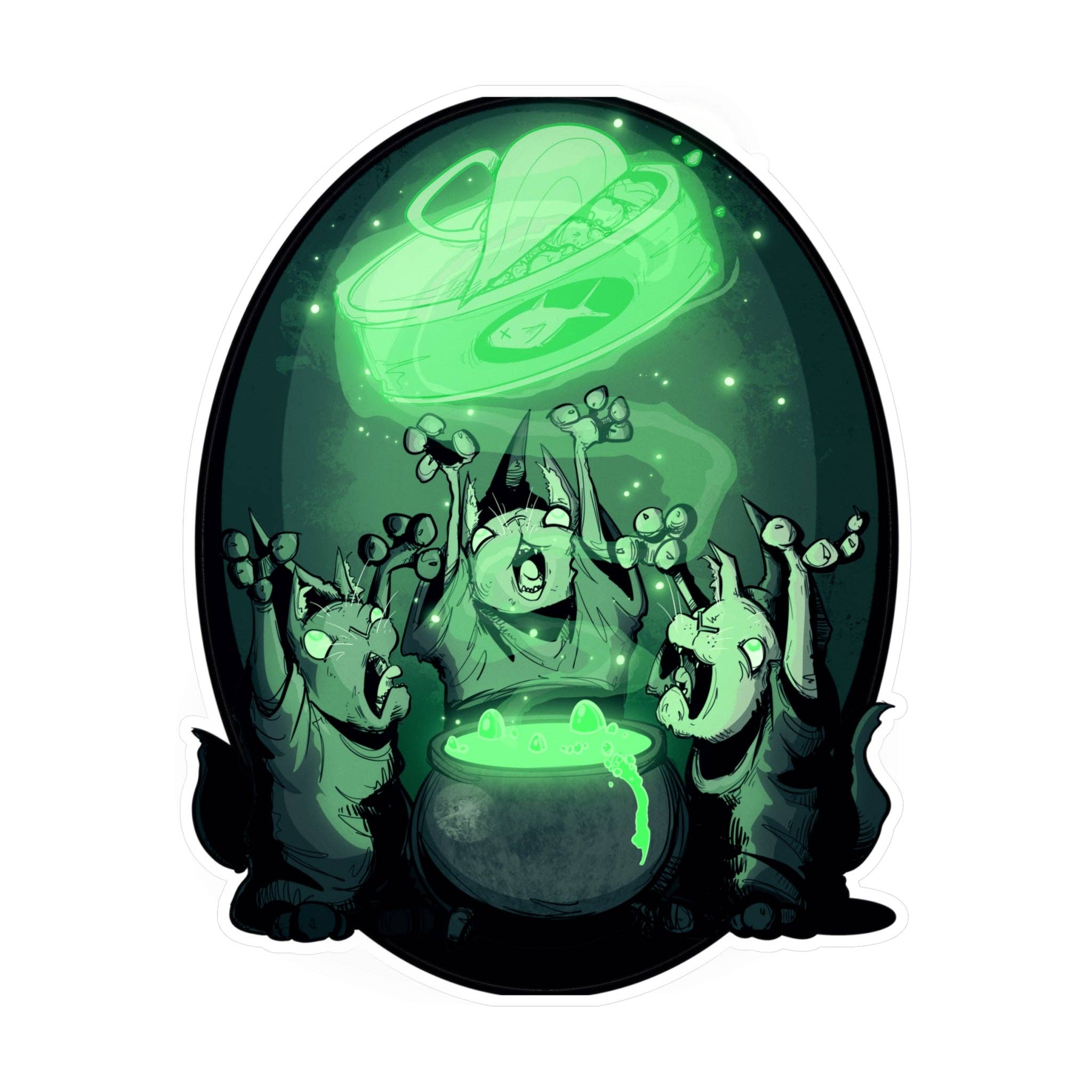 LVB Art - Vente Autocollant - Autocollant en vinyle découpé à la forme Cat Coven4