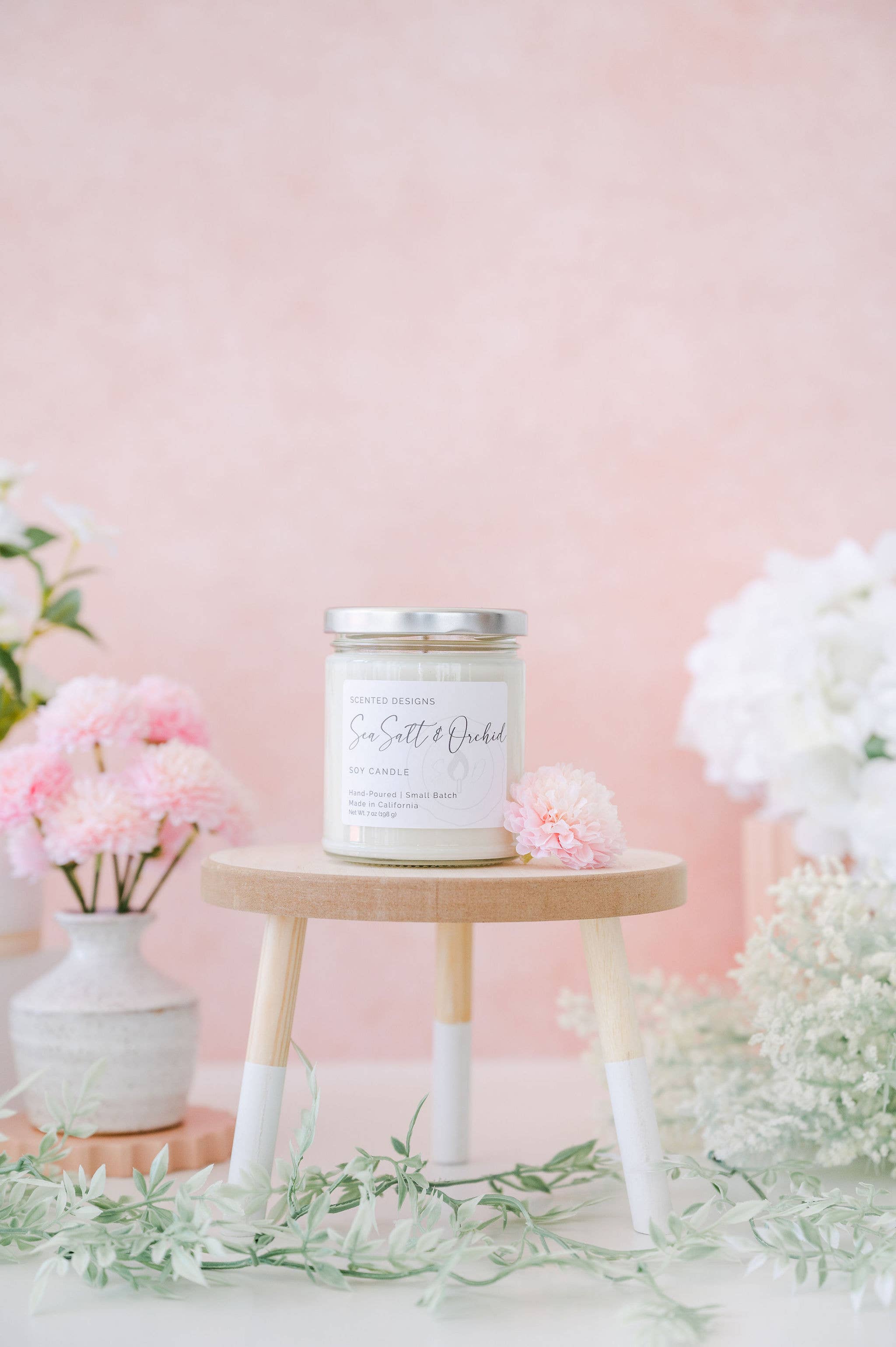 Scented Designs Candle Co - Wholesale Jar/Filled Candle - Sea Salt & Orchid Soy Candle - 7oz Signature Jar1