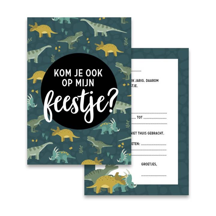 Uitnodigingen Dino's voor wholesale door Hippekaartjeswinkel