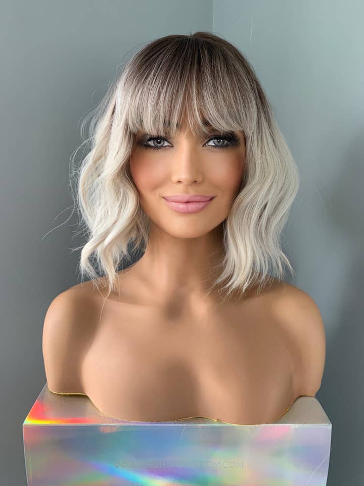 "Lucy" - Short Bob Wig with Bangs for wholesale by The Extension Room