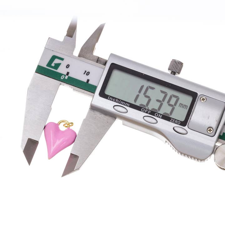 Jewel Pledge - Wholesale Individual Charm/Pendant - Pink Puff Heart Charm for Necklace, Valentine's gift,CPG23818