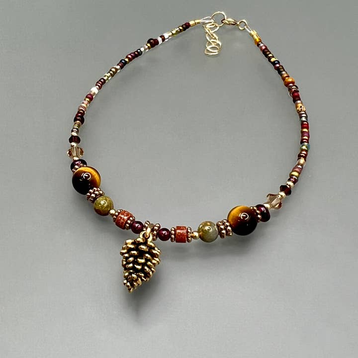 Bracelet de cheville en forme de pin doré pour la vente par Oreb Lram Fine Casual Jewelry