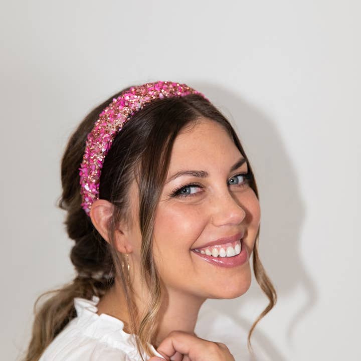 Headbands of Hope | One Purchased One Donated – wholesale Pannband - Dam – All That Glitters Pannband - Rosa | Bröstcancermedvetenhet4