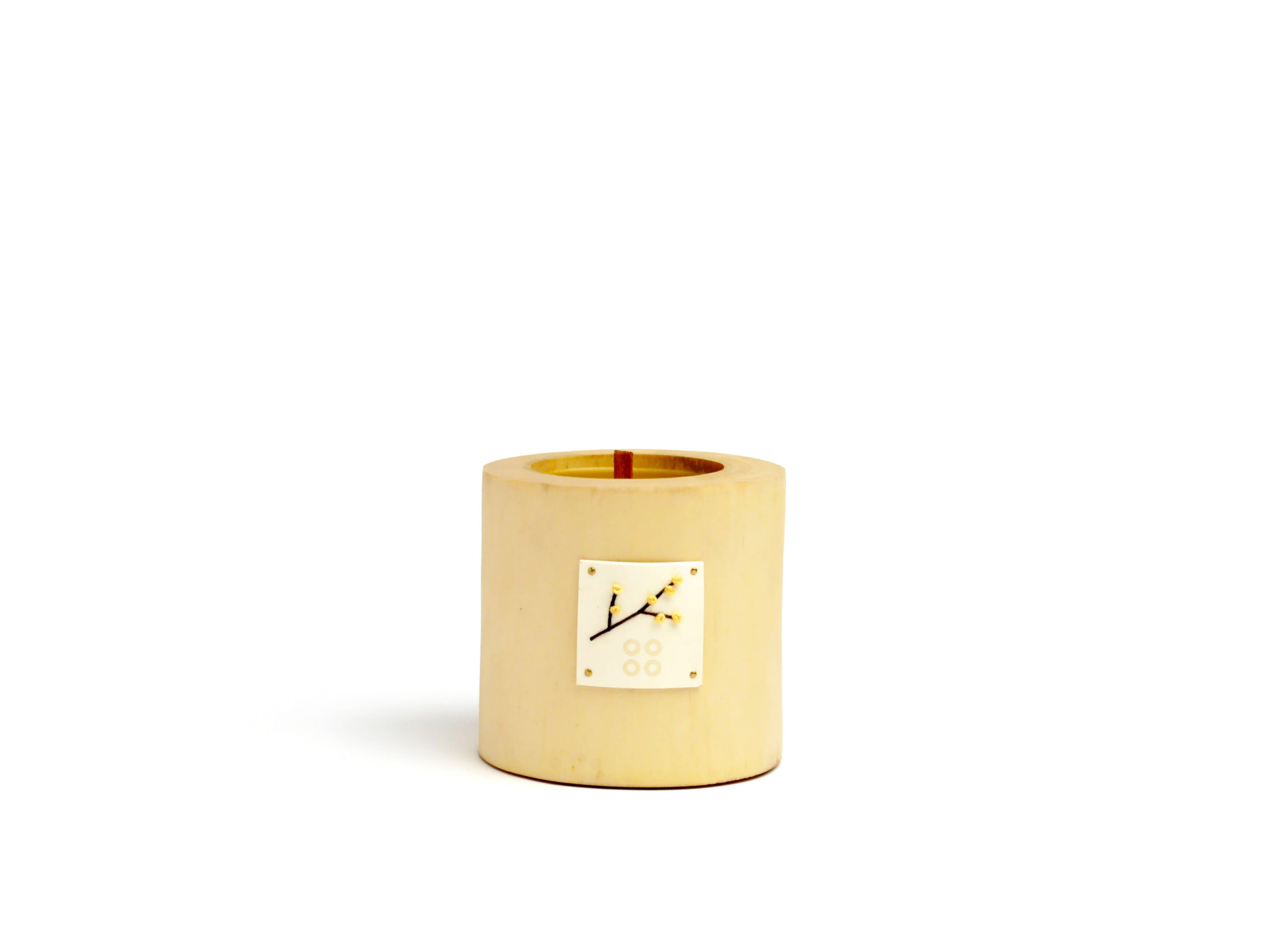 WOOD MOOD - Wholesale Jar/Filled Candle - Blossom Candle Compact | Reusable floral candle in wood1