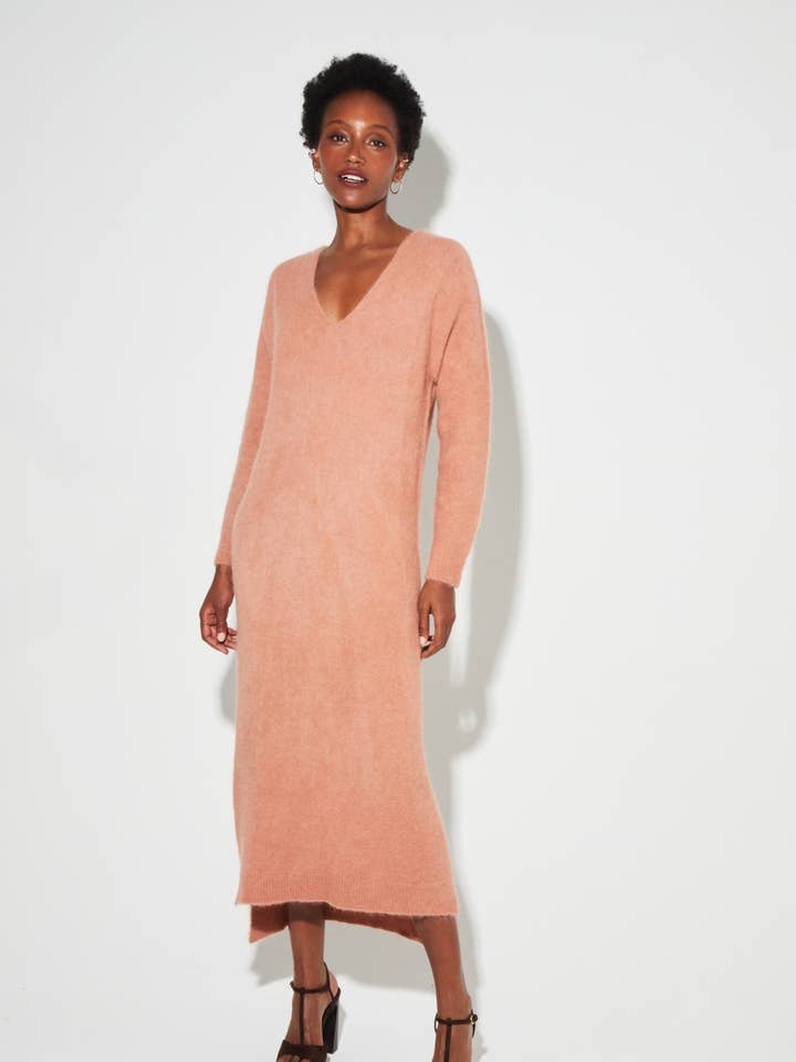 Maxi Dress Gaby Alpaca Mocha for wholesale by IMPREVU