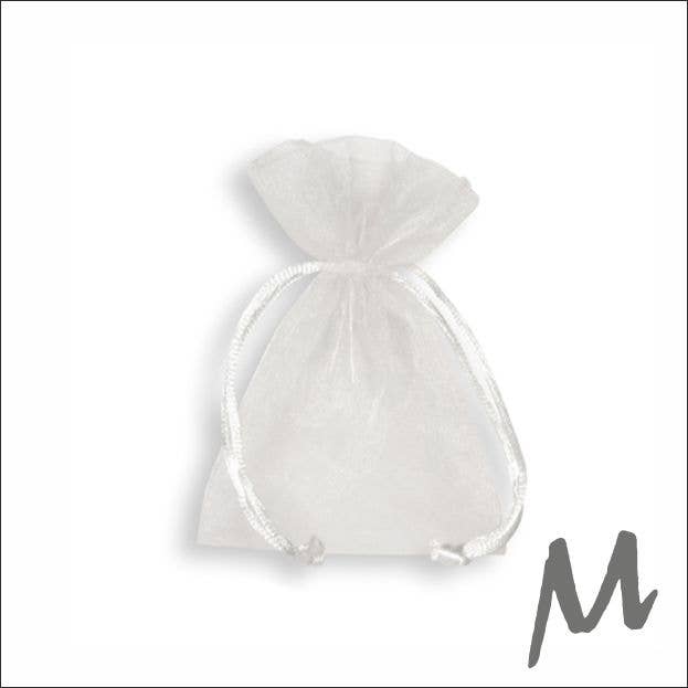 Mini Art Products - Wholesale Gift Bag - Organza Bag - White - 10 pieces0