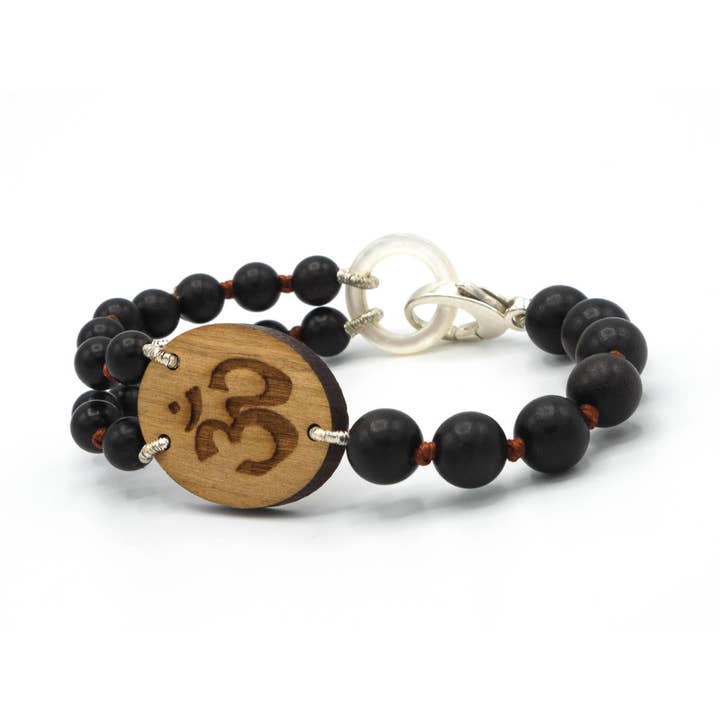 Jen Stock Mindful Designs - Wholesale Beaded Bracelet - Signature ©️Goddess Bracelet || Wood OM