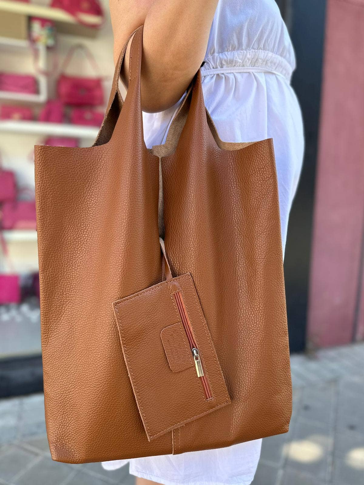 Chenson & Gorett – Engroshandel Tote bag - Dame – Dames læder shopper taske med ekstra møntlomme17