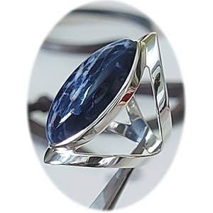 The Marquesa Sterling Ring - Sodalite for wholesale by Crystal Earth Sterling