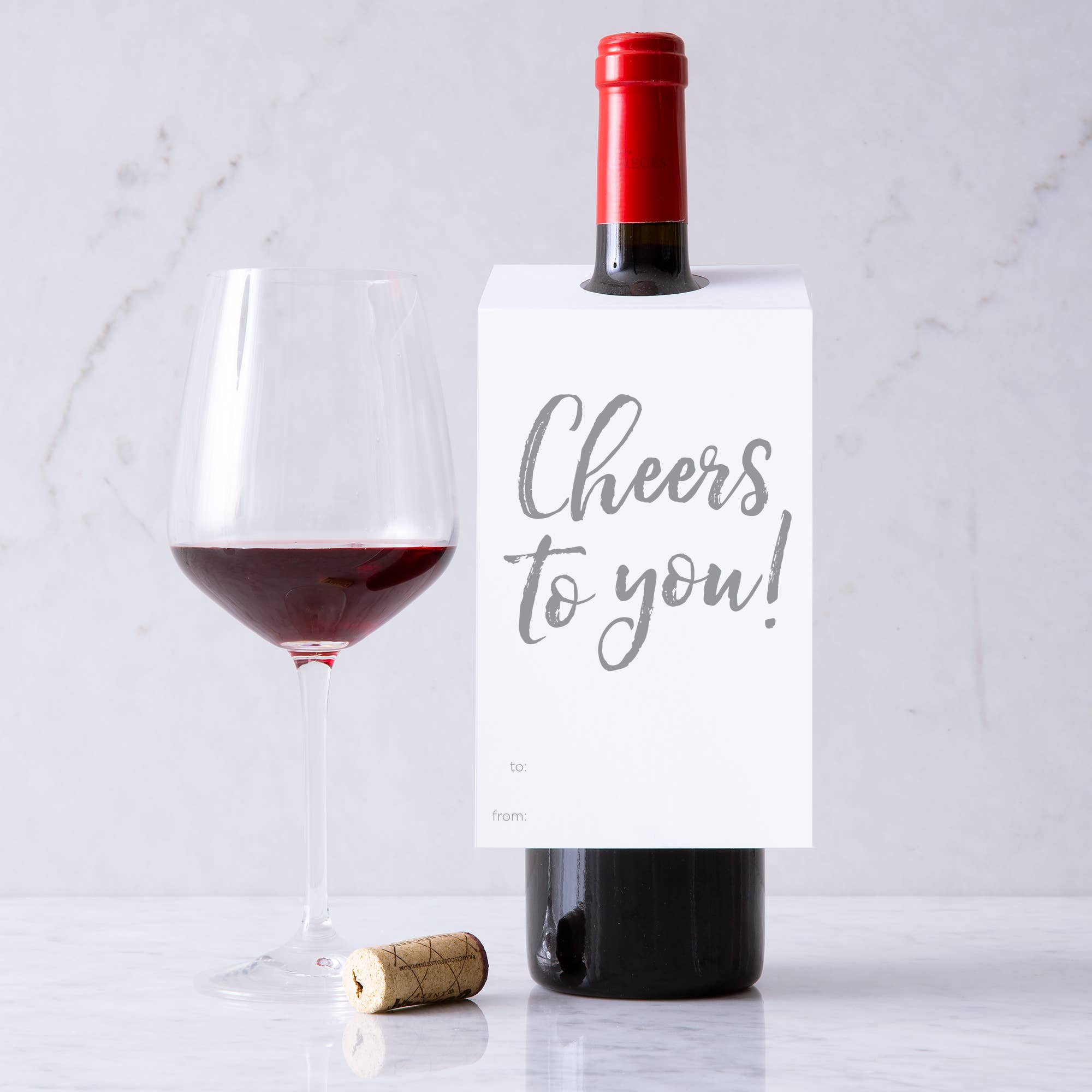 Design With Heart - Wholesale Cadeaulabel - Wijnlabel „Proost to you!”
