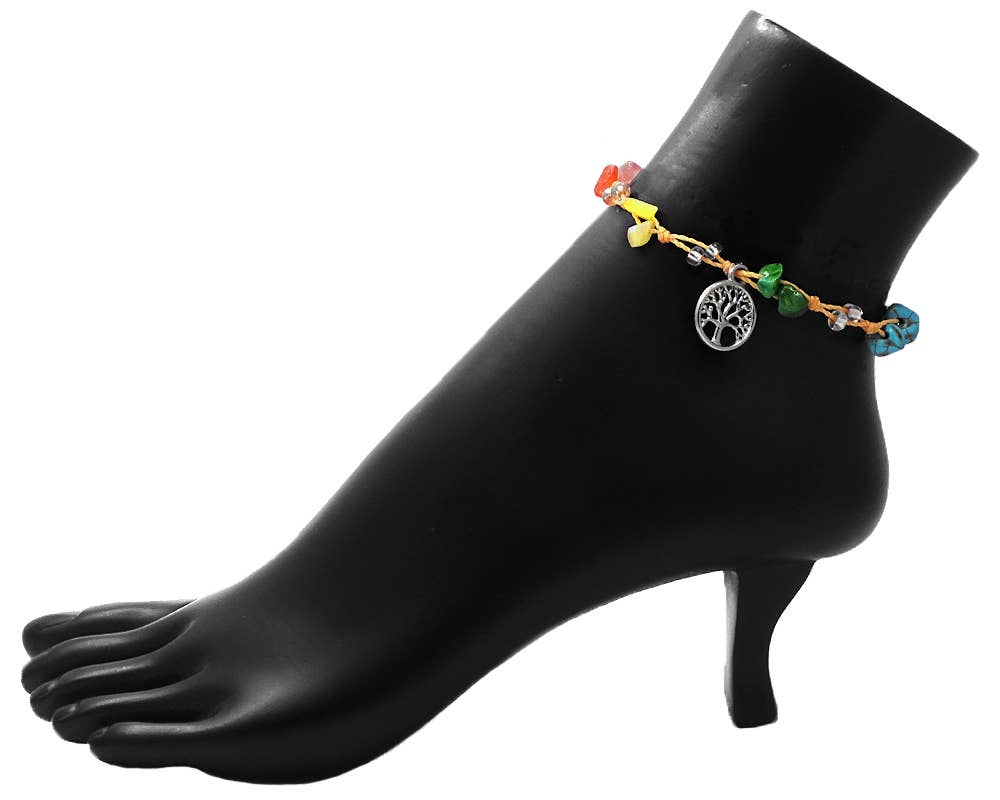 Pichincha - Vente Bracelets de cheville - Bracelet de cheville à nouer en macramé à breloques en métal10