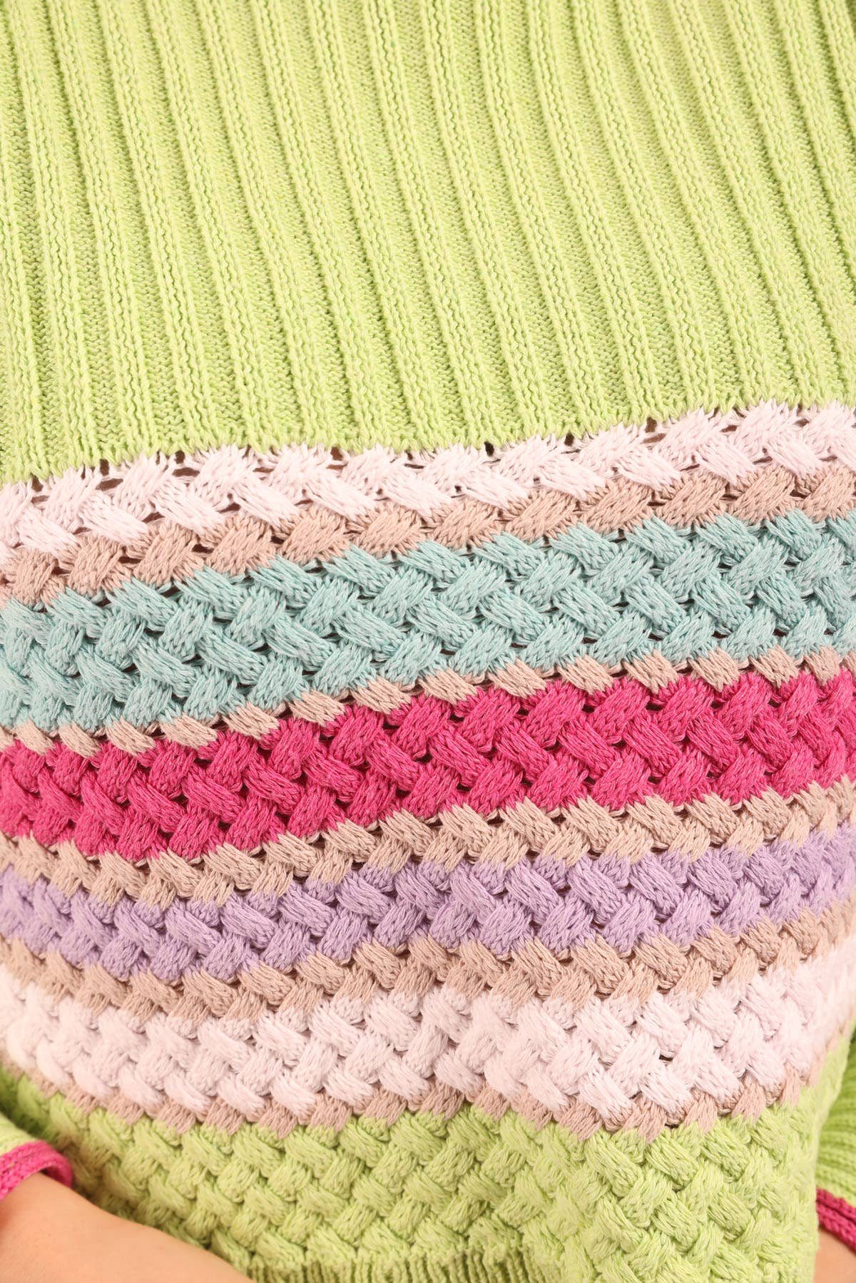 My 9Teen - Wholesale Knit Sweater - Women's - Knitted Multicolor Striped Sweater4