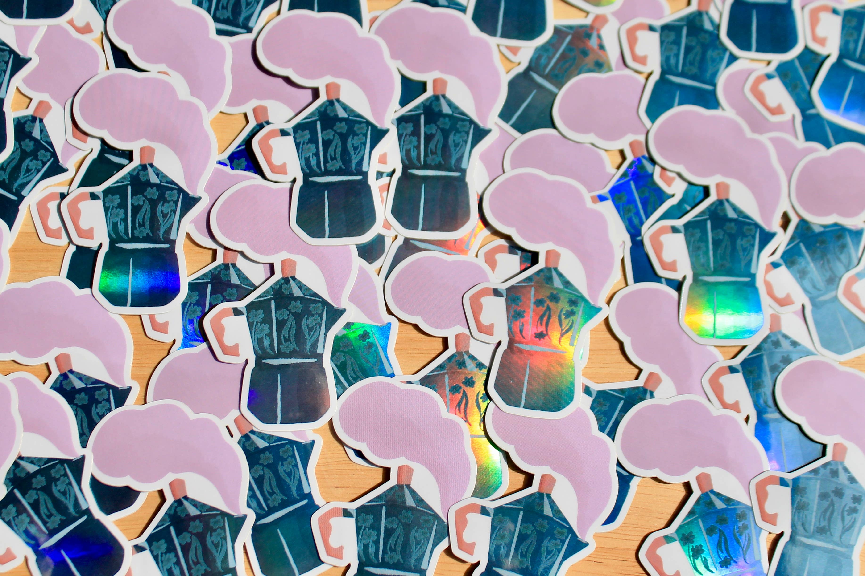 Claspy Creates - Wholesale Sticker - Moka Pot Holographic Vinyl Sticker2