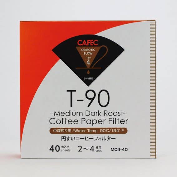 CAFEC Medium-dark Roast Coffee filterpapier, 40 stuks - Gemaakt in Japan voor wholesale door CAPTN Coffee