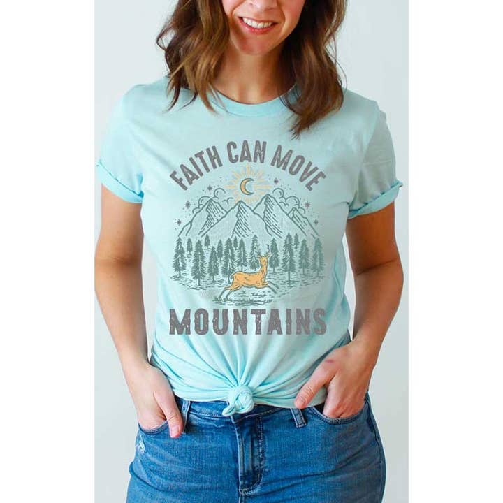 Retro Glaube kann Berge bewegen Graphic Tee für den Großhandel von Select Apparel