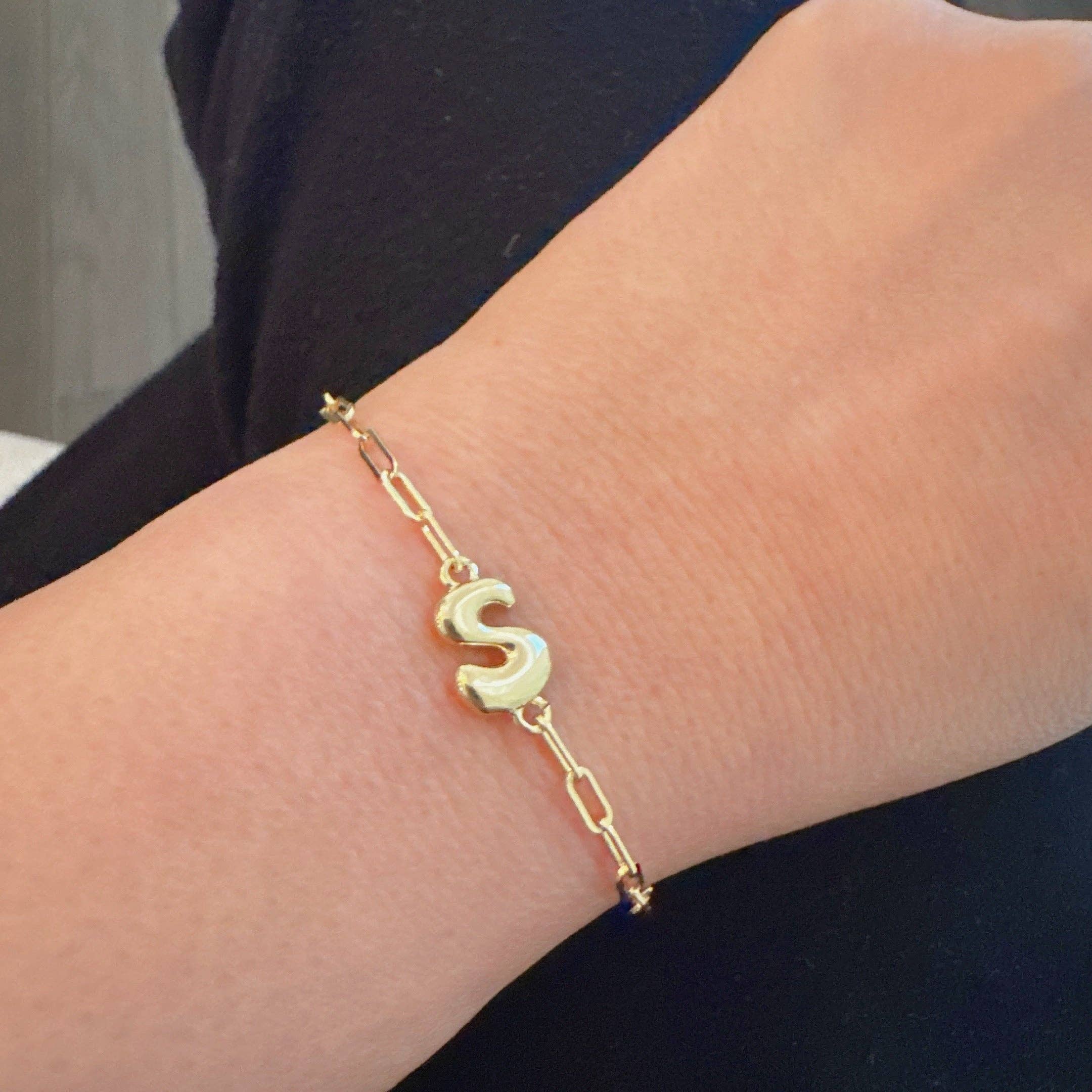 Ellison+Young - Wholesale Link & Chain Bracelet - Mini Balloon Initial Bracelet12