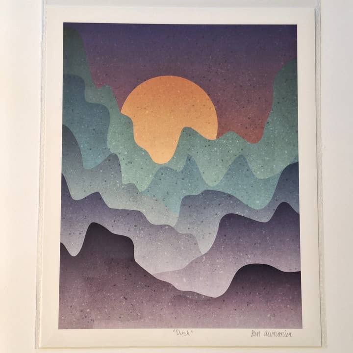 Crepúsculo - Paisagem de Montanha Impressão de Arte Assinada 8x10 Polegadas por atacado de Gen Aumonier Art