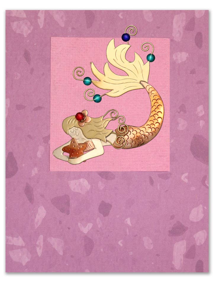 Lilly Mermaid Pin on a Card for wholesale by Pilgrim Imports