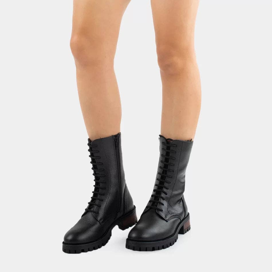 Black LEXA MILITARY BOOTS for wholesale on Faire0