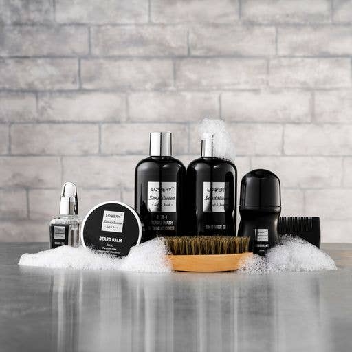 Lovery - Wholesale Bath & Body Set - Men's - Luxury Beard Grooming Kit for Men, Sandalwood Bath Gift Set