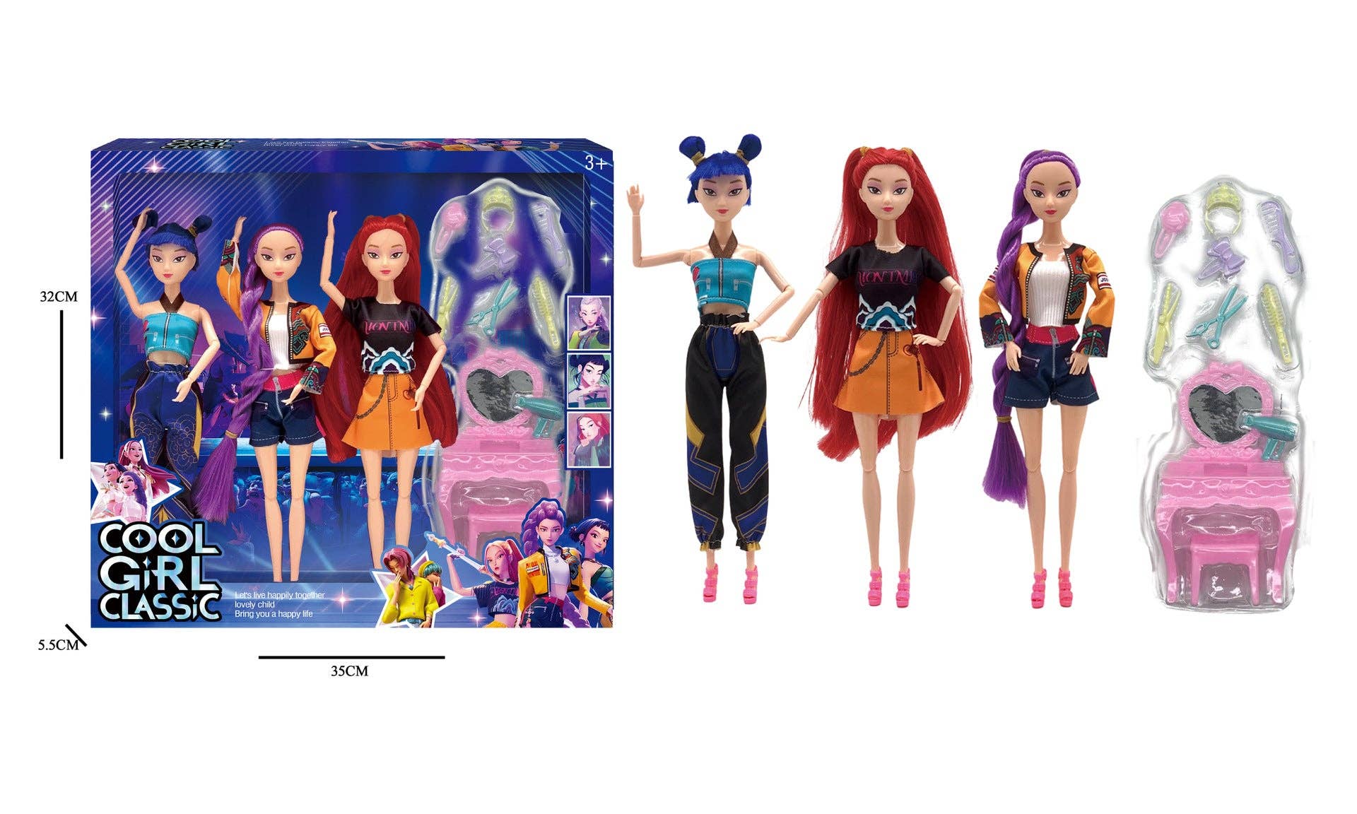 Auraquise - Vente Poupée – enfant - Ensemble de poupées Kpop Demon Hunters Rumi Mira & Zoey Figurines en vinyle Jouet de collection4