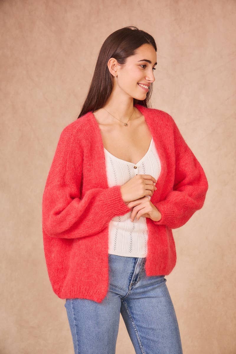 Calie Paris – Großhandel Strickpullover – Damen – Offene Mohair-Mischung Strickjacke8