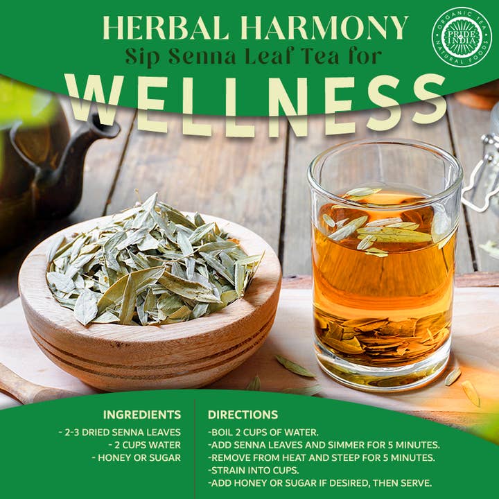 PRIDE INDIA BRANDS - Wholesale Health/Detox Tea - Natural Indian Senna Herb Leaf, 3.53oz (100gm) Pack5