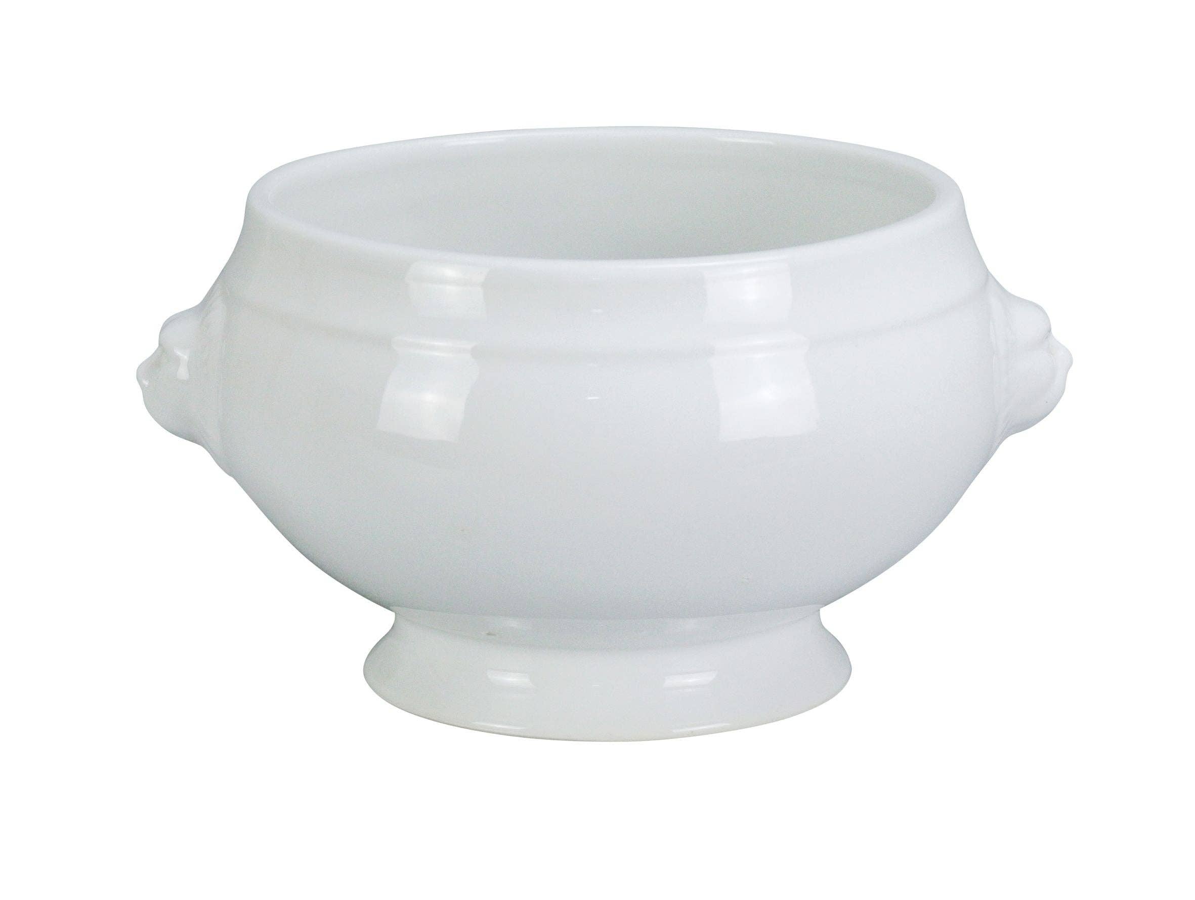 EcoQuality - Wholesale Bowl - 5 3/4" x 4 3/4" x 3 1/2" Lion Bouillon Porcelain White 12 Oz0