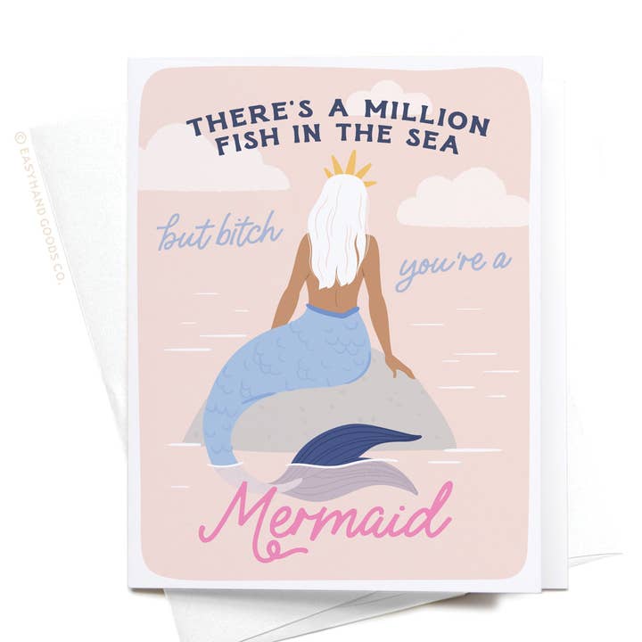 There’s a Million Fish in the Sea Mermaid Greeting Card for wholesale by Easyhand Goods – formerly Onderkast