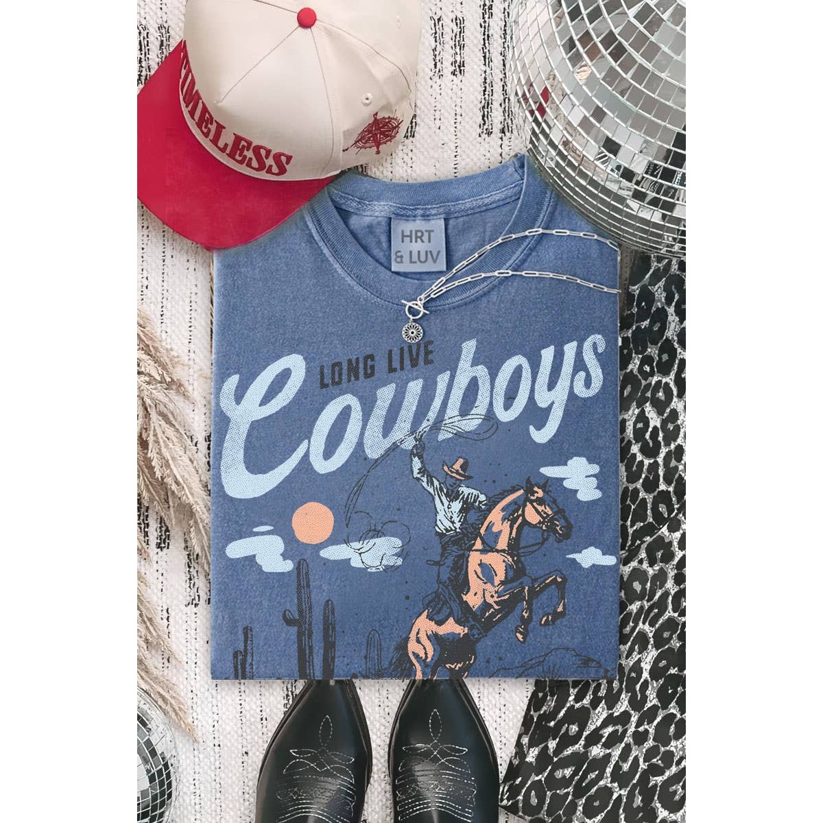 HRTandLUV - Wholesale T-Shirt (Graphic) - Women's - LONGLIVE COWBOYS  MINERAL GRAPHIC TEE1