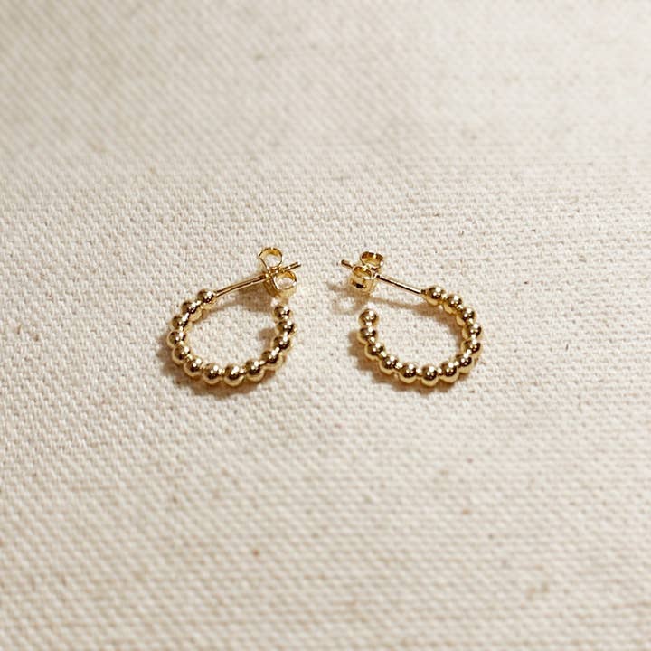 GoldFi - Wholesale Hoop Earrings - Beaded C-Hoop