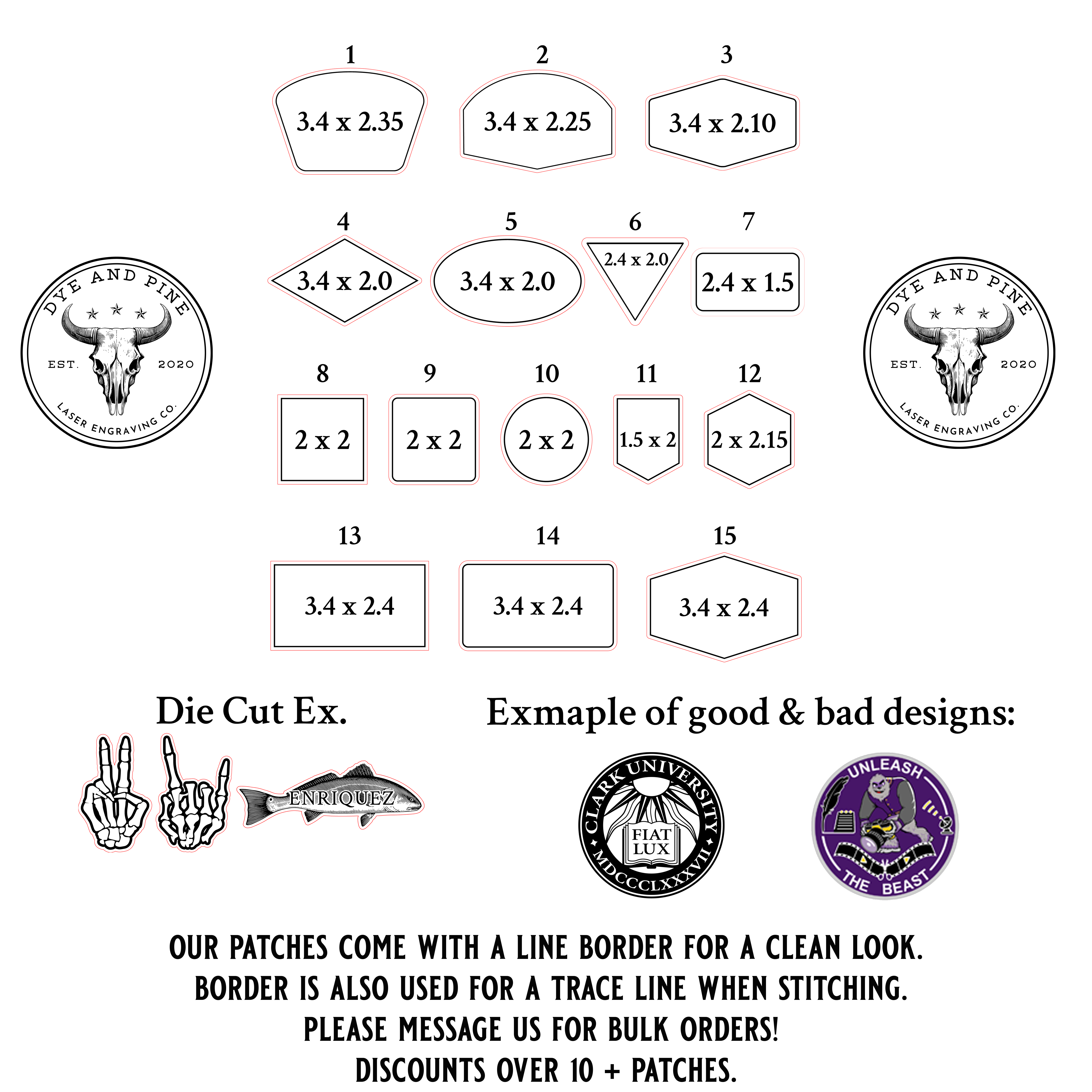 Dye and Pine - Wholesale Patch - Genuine Leather Patches, Adhesive Patch, Patches for Hats1