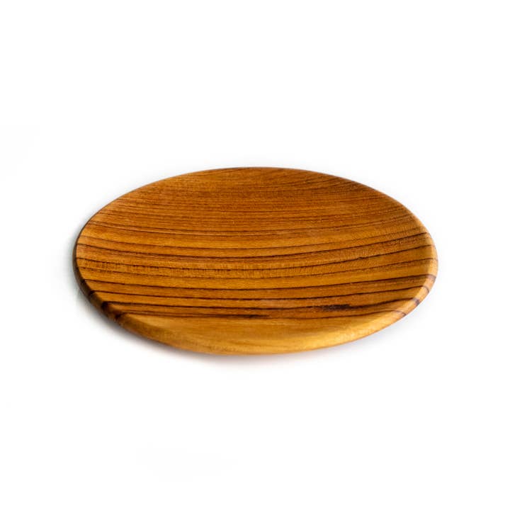 Bali Harvest - Wholesale Dinner Plate - Teak Root Flat Wooden Plate Set - Entree Dessert Breakfast