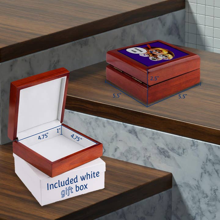 3dRose – wholesale Jewellery box/organiser – 3dRose, Purple Cute Happy Hannukah cartoon jewish donuts - for channukah - chanukah - hanukah - doughnuts, Jewelry Box4