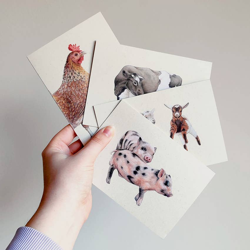 Oh Bear Studio - Wholesale Everyday Greeting Card - Giddy Goats - A6 Map2