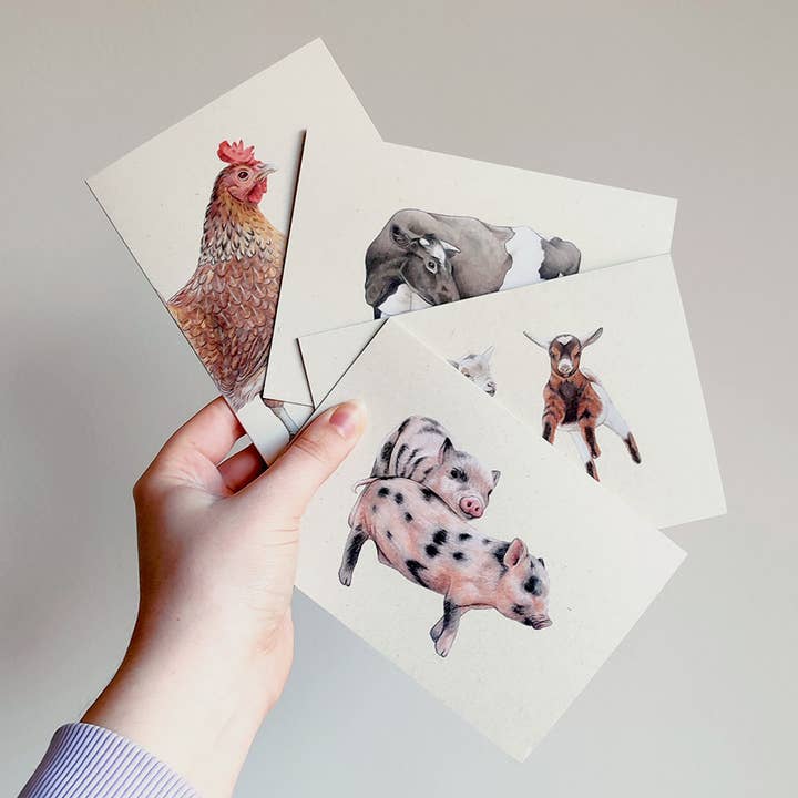 Oh Bear Studio - Wholesale Everyday Greeting Card - Giddy Goats - A6 Map2