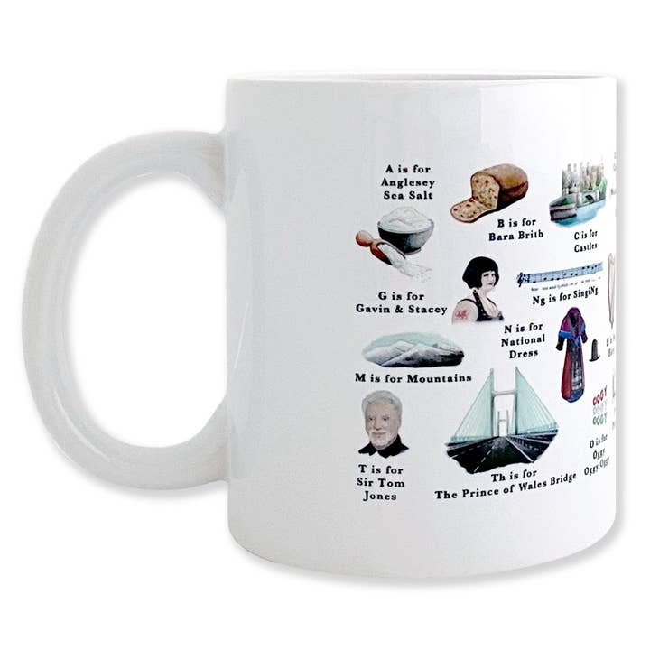 Yeti Cards & Gifts - Wholesale Coffee Mug - A Very Welsh Alphabet Mug