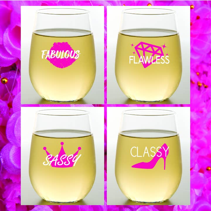 Wine-Oh! - Wholesale Wine Glass - CLOSEOUT ASSORTED Unbreakable Stemless Plastic Wine Glasses80