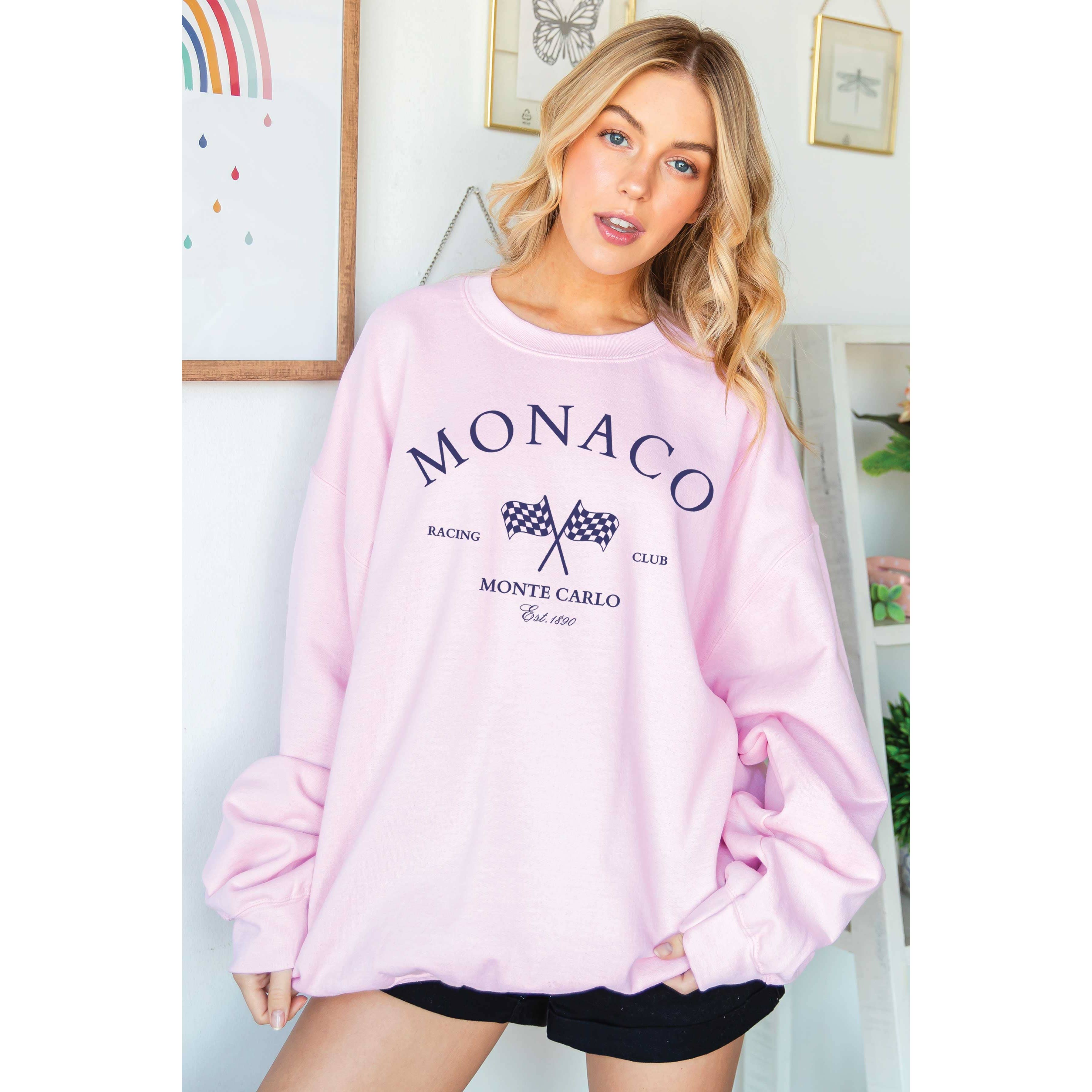 BLUME & CO. - Wholesale Graphic Sweatshirt - Women's - MONACO RACING CLUB Oversized Graphic Sweatshirt2