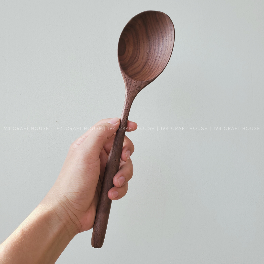 194 Craft House - Wholesale Serving Utensil - Large Walnut Wooden Spoon - Kitchen Serving Utensils4