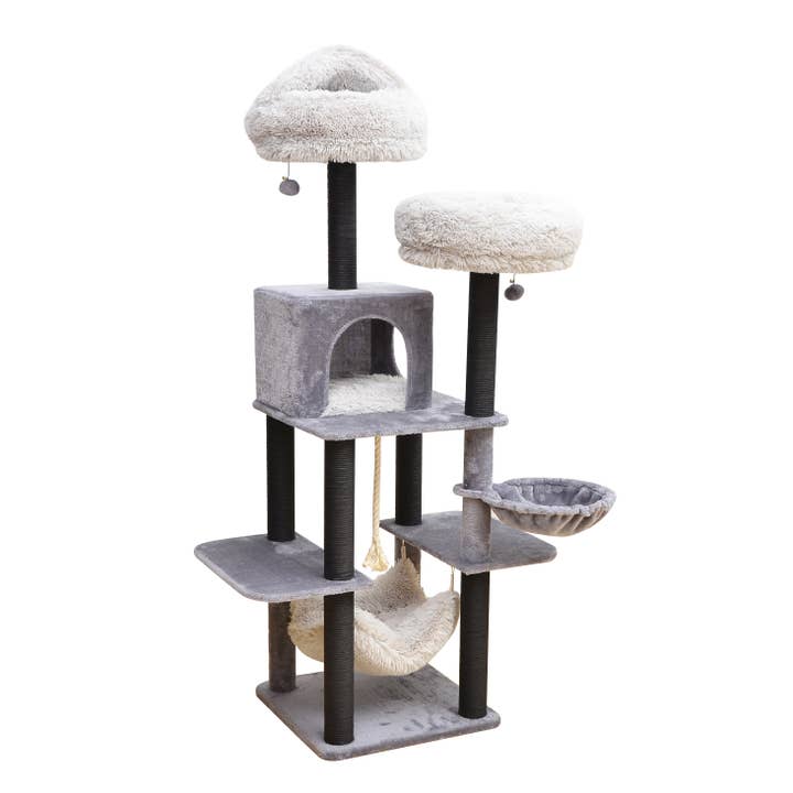 PetPals Group - Wholesale Pet Scratcher - Cat - Catry Bradbury 7 Level Gray Cat Tree