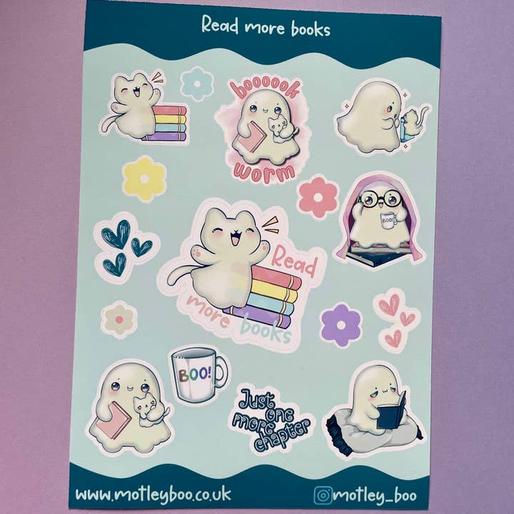 Motleyboo - Wholesale Sticker - read more books sticker sheet1