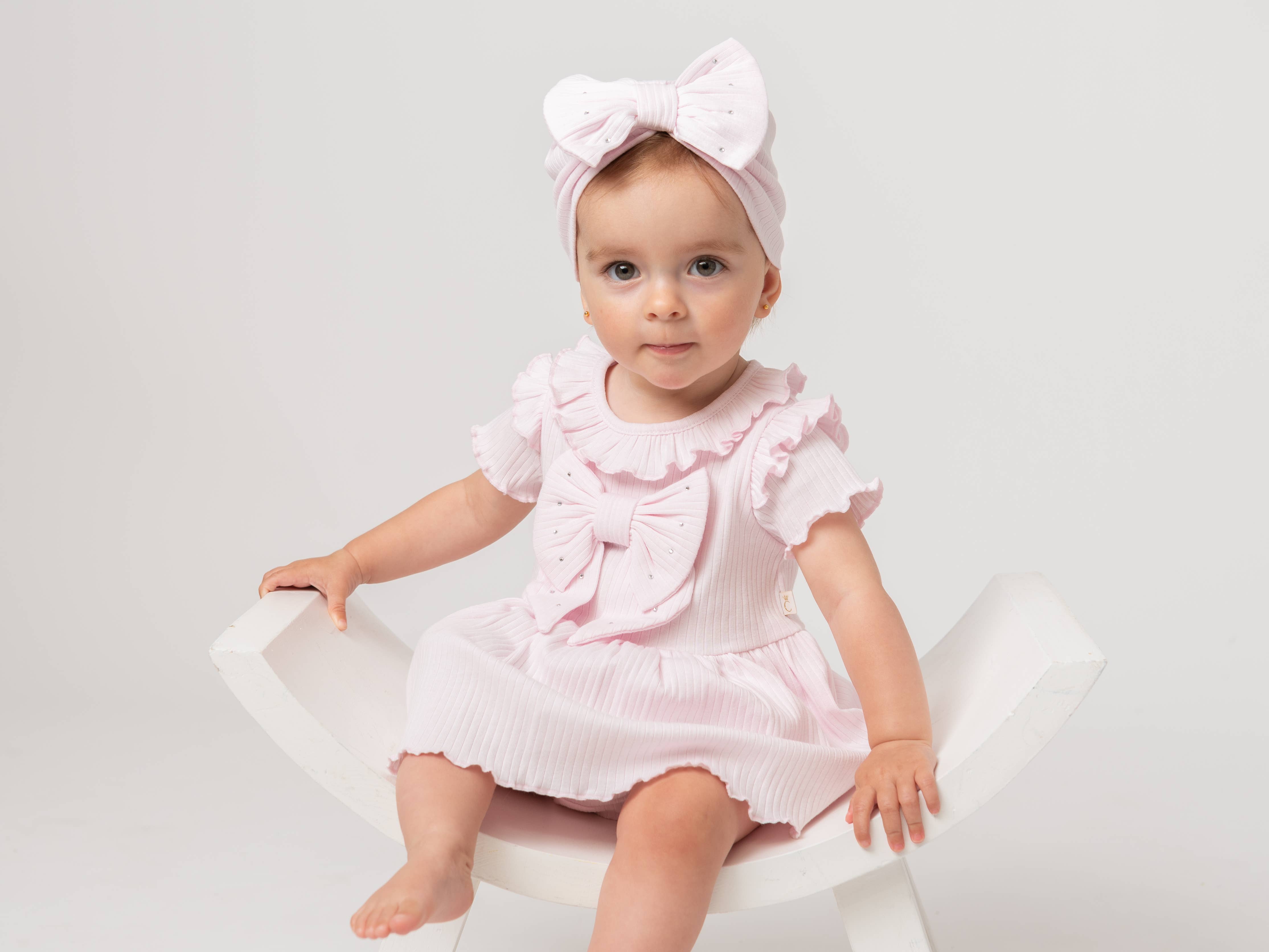 Caramelo Kids - Wholesale Clothing Set - Baby - Ribbed Frill Jampant Set with Turban1