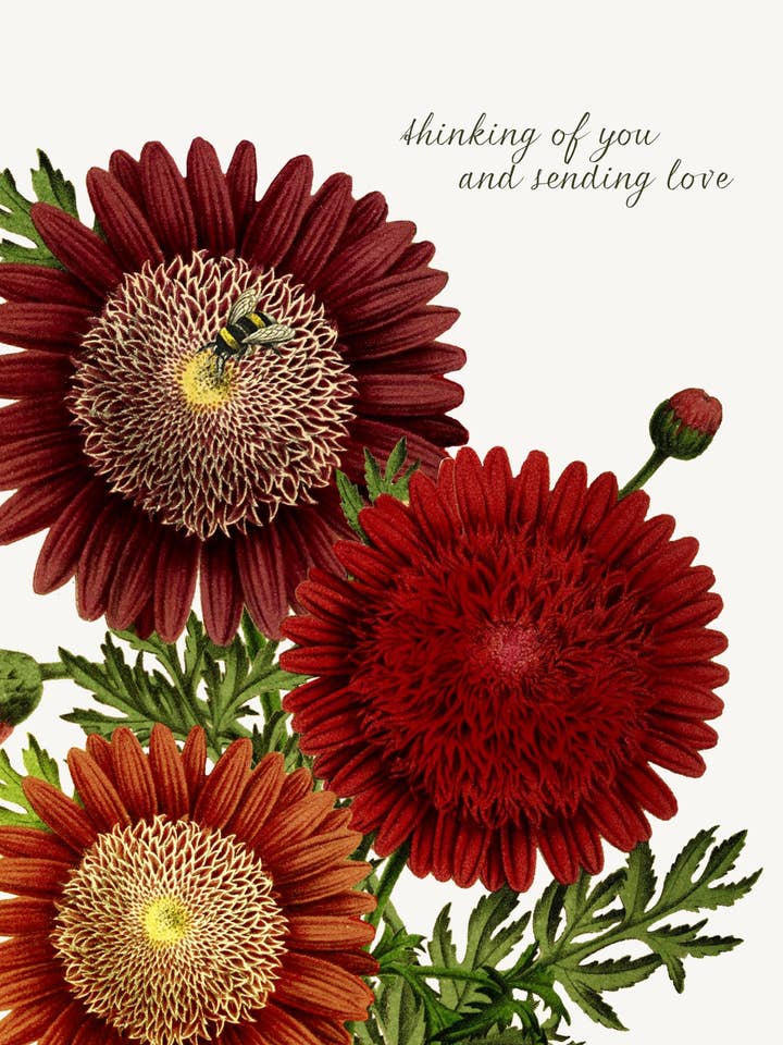 Pensando en ti y enviando amor • Tarjeta de felicitación A-2 para venta al por mayor de P. Flynn Design / Phun House