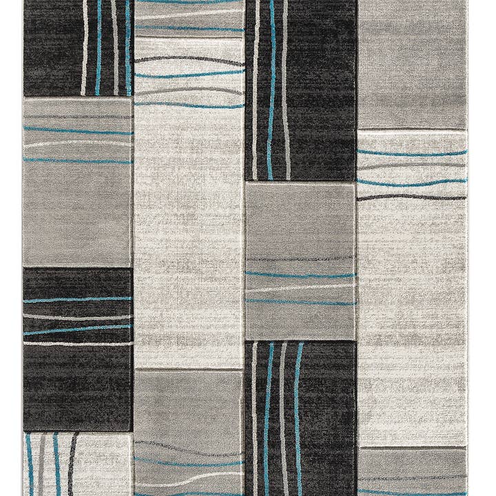 home mart goods - Wholesale Area Rug - 5x7 Blue Grey Modern Geometric Soft Thick Area Rug - 2081