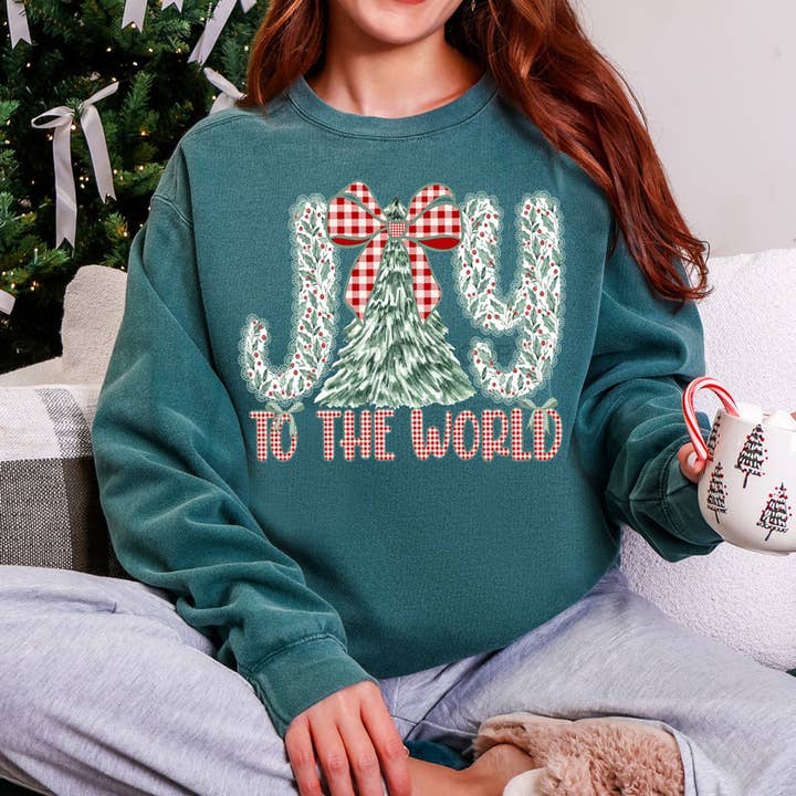 Joy To The World Holly DTF Heat Transfer for wholesale by Trendy Transfers