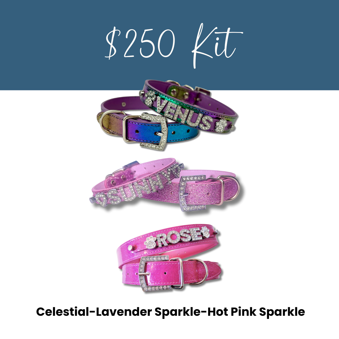House of FurBaby - Wholesale Pet Collar - Cat/Dog - DIY Pet Collar Bar Kit: Silver Sparkle 280 Pieces $600 Value14