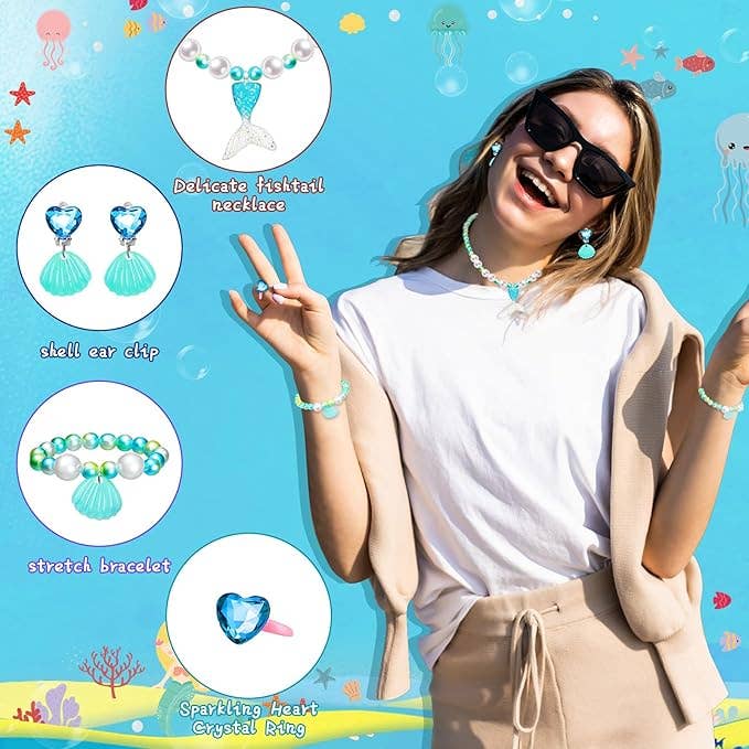 Crover - Wholesale Jewelry Set - Mermaid Jewelry Set (Assorted Color)4