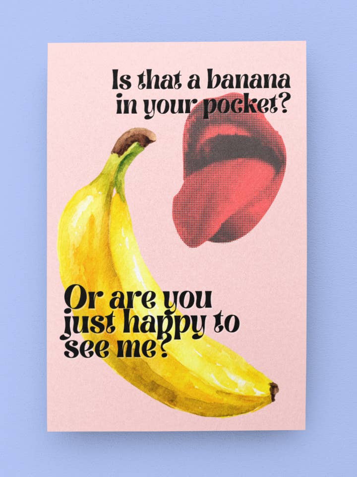 É uma banana? - Cartão picante para o Dia dos Namorados - 5 x 7 com envelope por atacado de Golly Gee Press