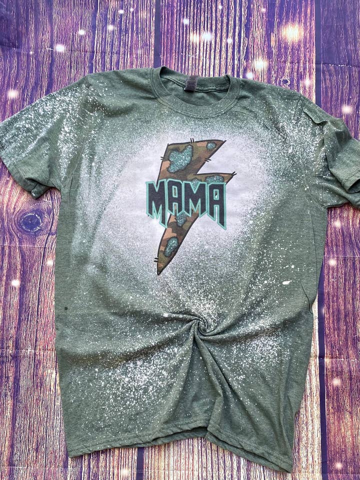 Mama Lightning Bolt Bleach Hemd für den Großhandel von Cute As A Rustic Button